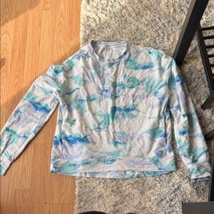 All in Motion Blue and Green Tie-Dye Crew Neck Sweater